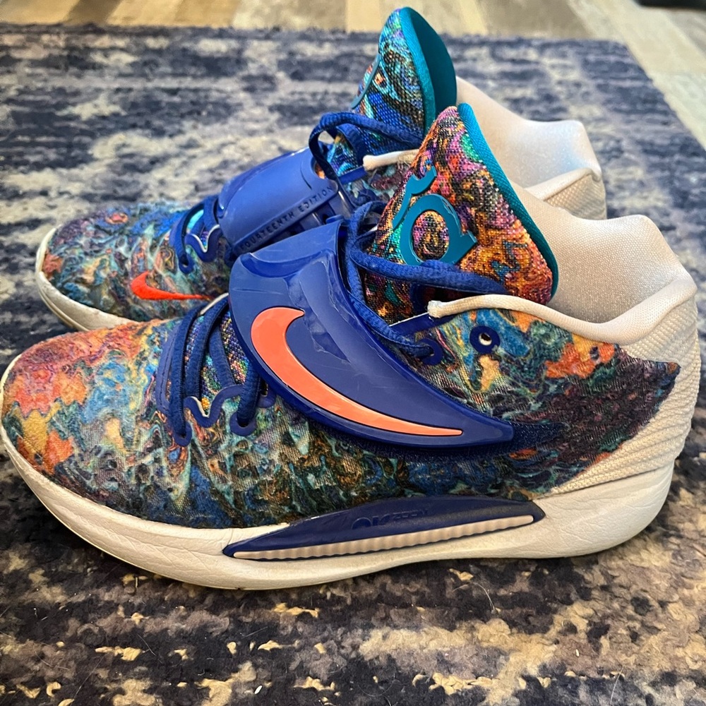 KD 14 deep royal blue multicolor. Men’s size 10